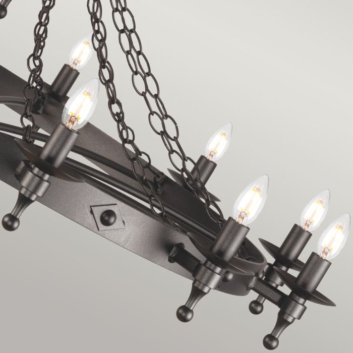 Warwick 12 Light Chandelier - Graphite Black