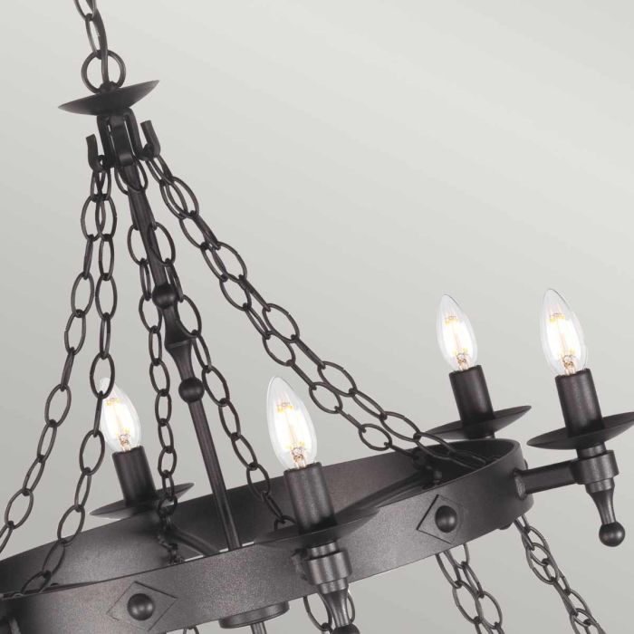 Warwick 18 Light Chandelier - Graphite Black