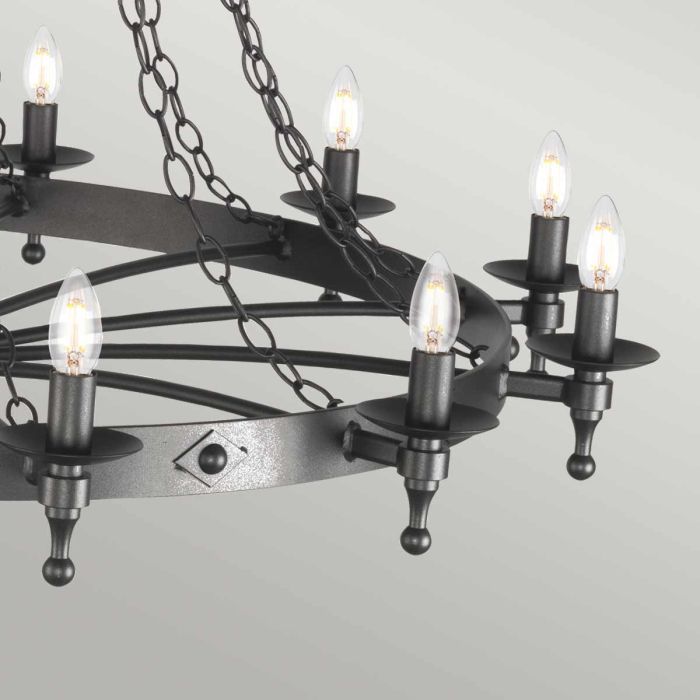 Warwick 18 Light Chandelier - Graphite Black