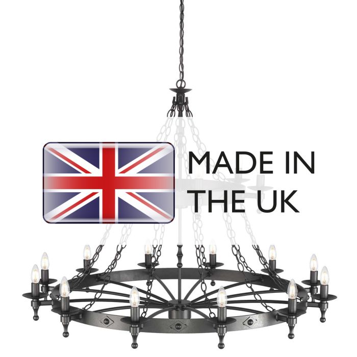 Warwick 18 Light Chandelier - Graphite Black