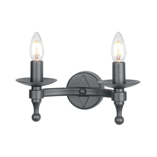 Warwick 2 Light Wall Light - Graphite Black