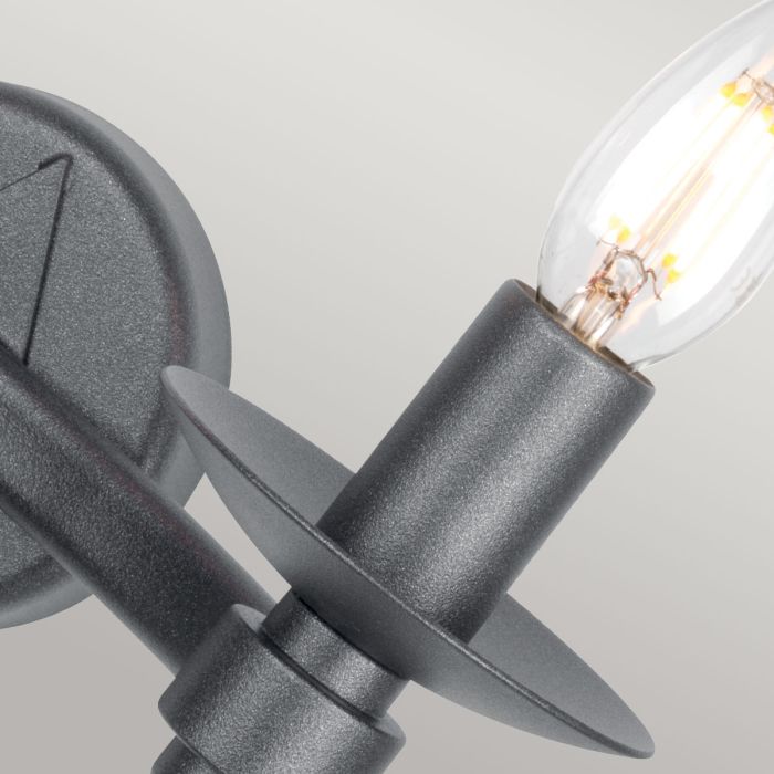 Warwick 2 Light Wall Light - Graphite Black