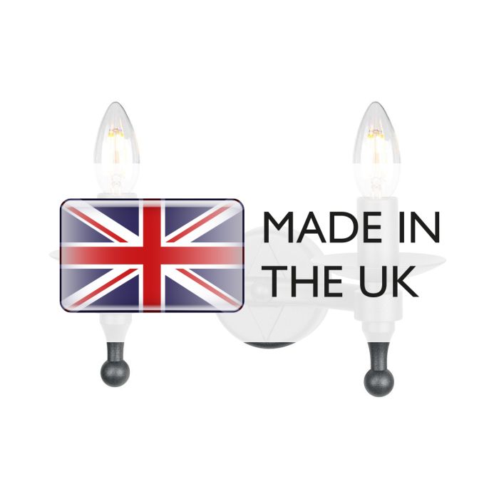 Warwick 2 Light Wall Light - Graphite Black