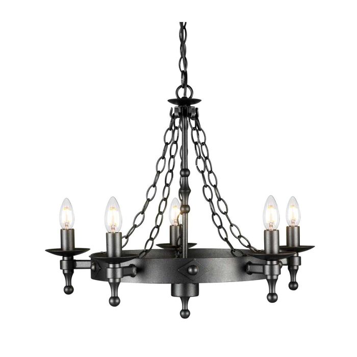 Warwick 5 Light Chandelier - Graphite Black