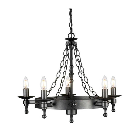 Warwick 5 Light Chandelier - Graphite Black