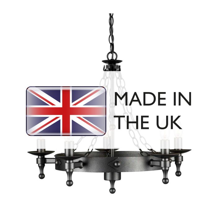 Warwick 5 Light Chandelier - Graphite Black