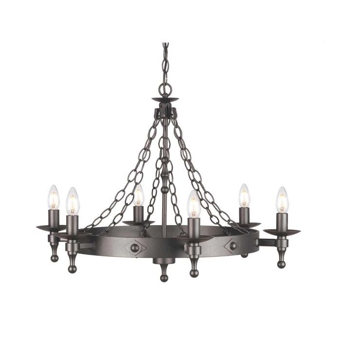 Warwick 6 Light Chandelier - Graphite Black
