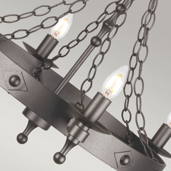 Warwick 6 Light Chandelier - Graphite Black