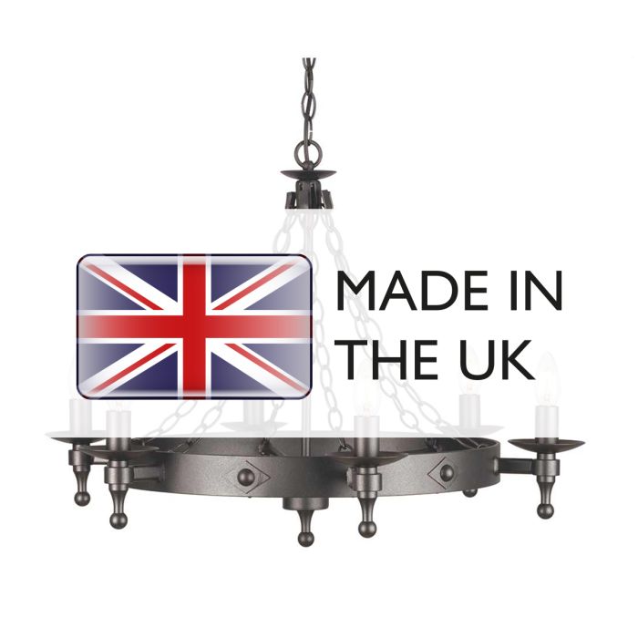 Warwick 6 Light Chandelier - Graphite Black