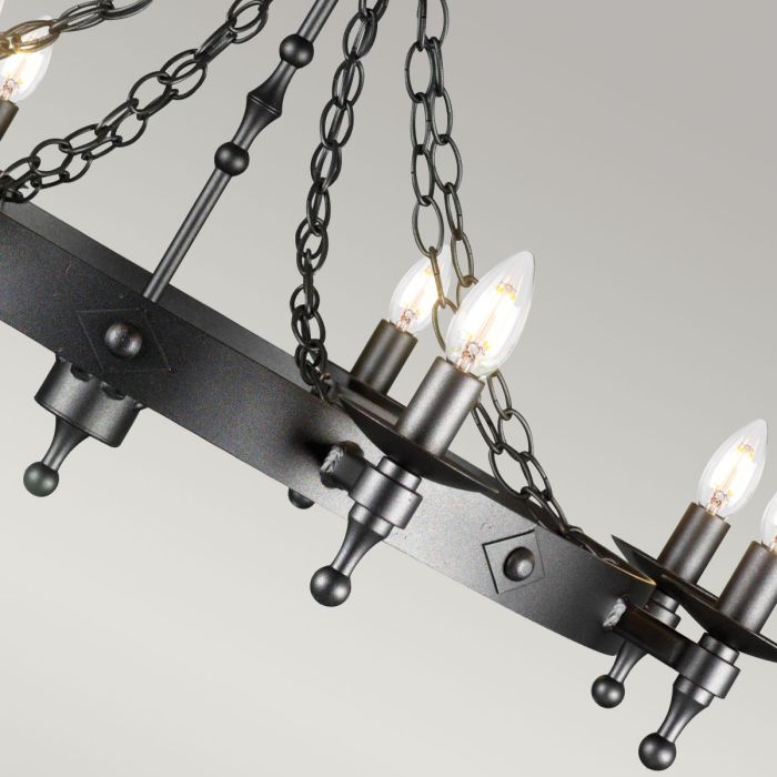 Warwick 8 Light Chandelier - Graphite Black