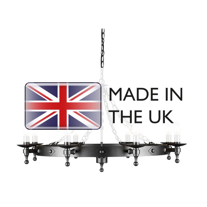 Warwick 8 Light Chandelier - Graphite Black