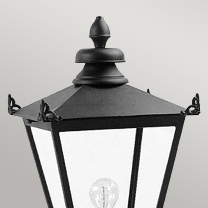 Wilmslow 1 Light Pedestal Lantern - Black