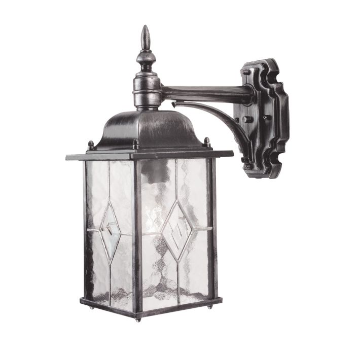 Wexford 1 Light Down Wall Lantern - Black / Silver