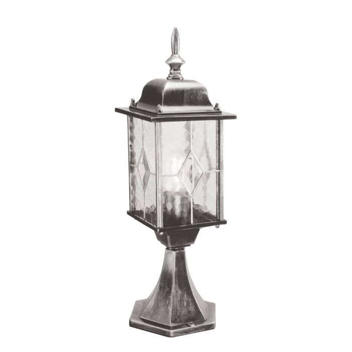 Wexford 1 Light Pedestal Lantern - Black / Silver