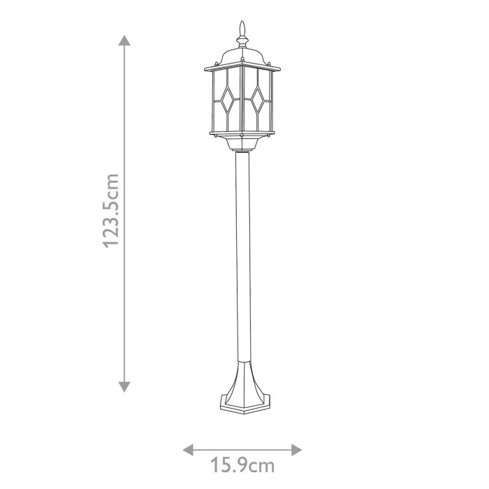 Wexford 1 Light Pillar Lantern - Black / Silver