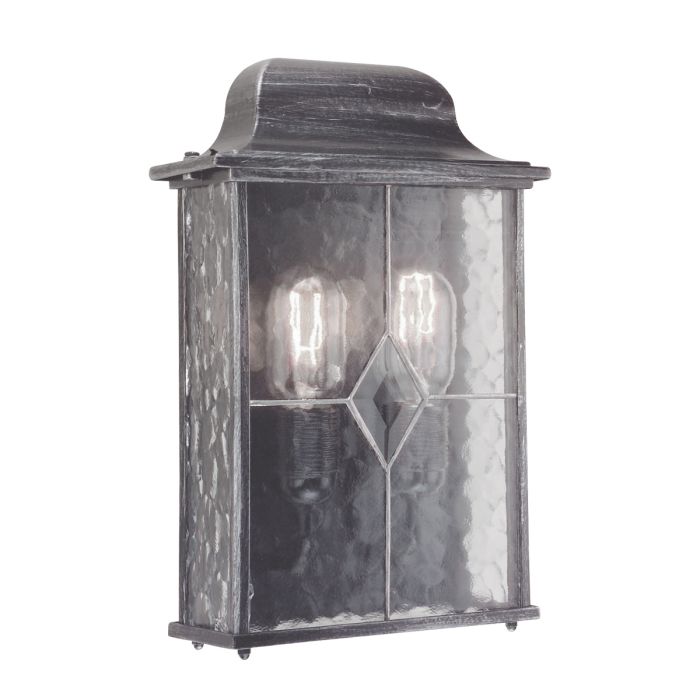 Wexford 2 Light Half Lantern - Black / Silver