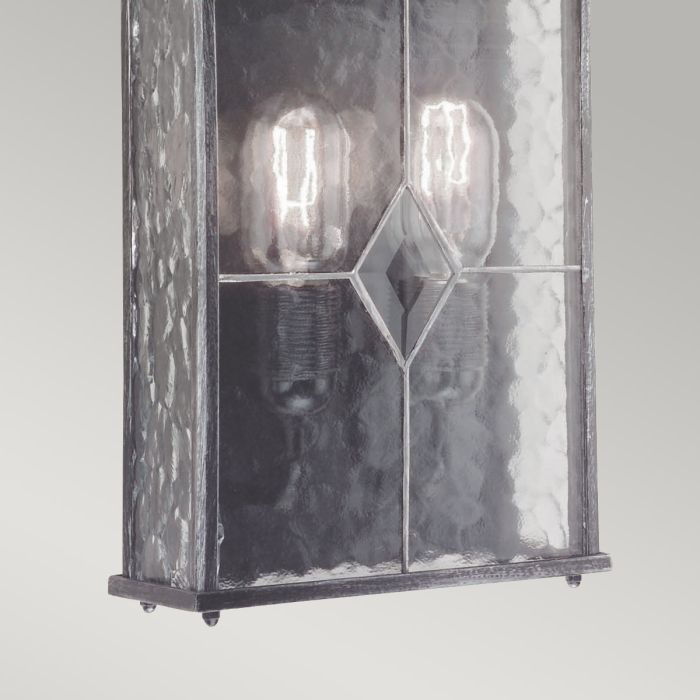 Wexford 2 Light Half Lantern - Black / Silver