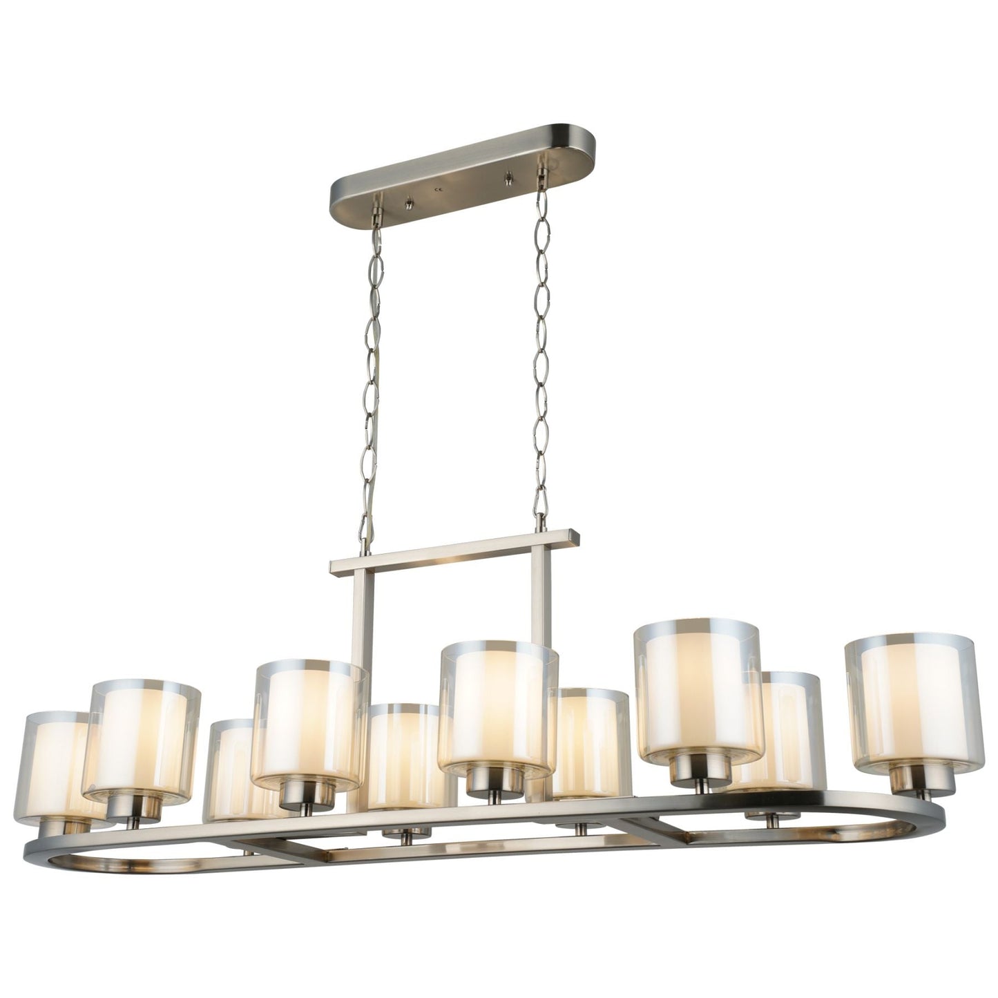 Yara 10 Light Satin Chrome Long Pendant