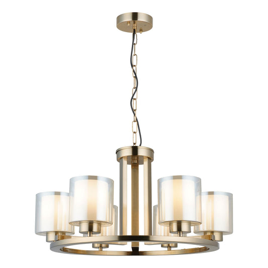 Yara 6 Light Antique Brass Pendant