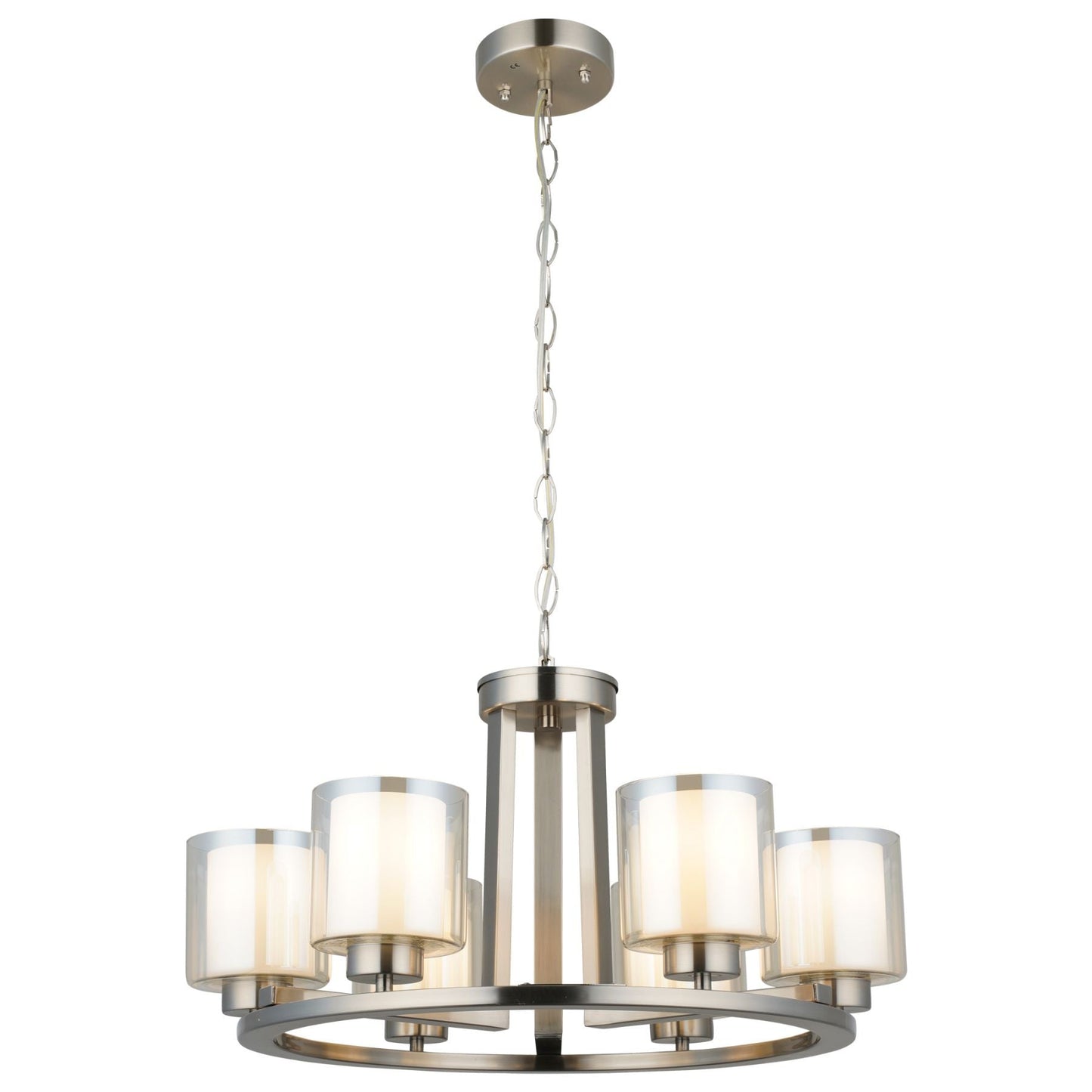 Yara 6 Light Satin Chrome Pendant