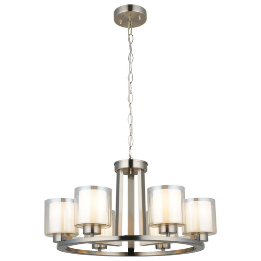 Yara 6 Light Satin Chrome Pendant