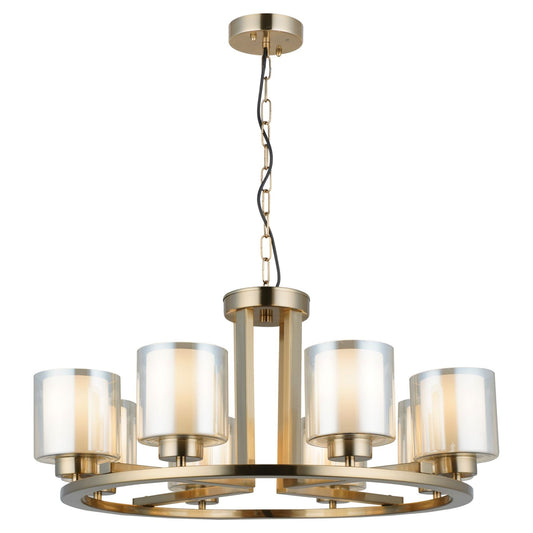 Yara 8 Light Antique Brass Pendant