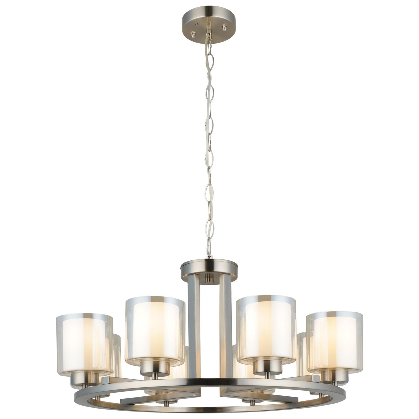 Yara 8 Light Satin Chrome Pendant