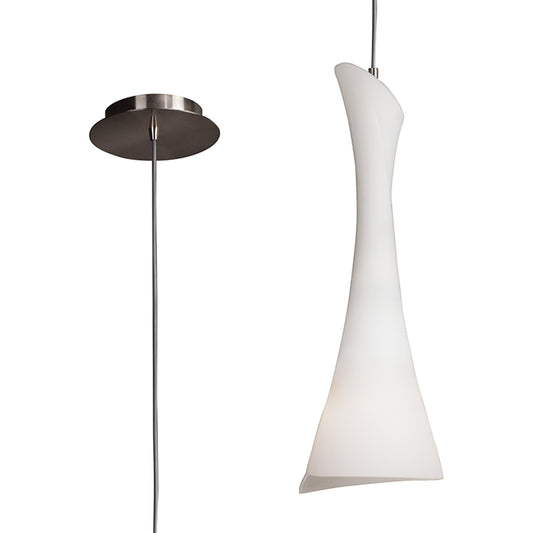 Zack Pendant 1 Light E27, Satin Nickel by Mantra