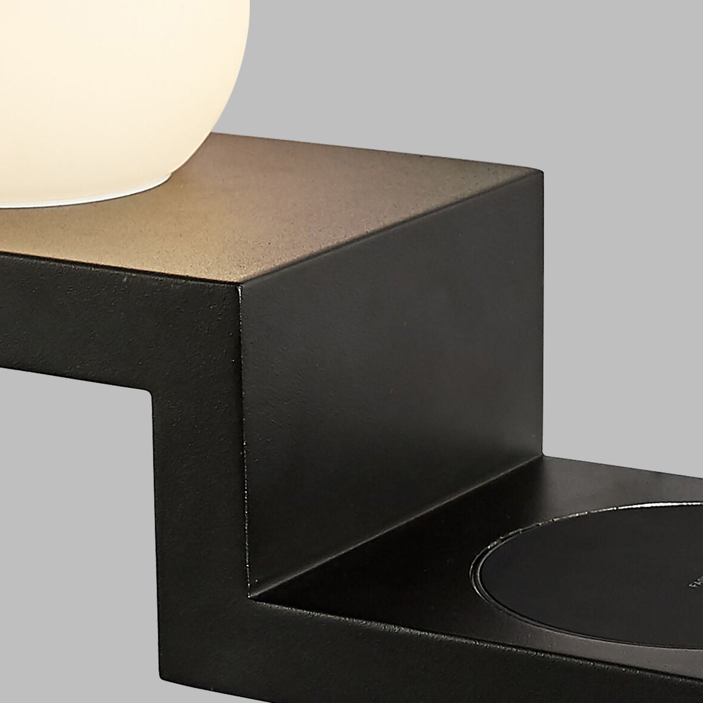 Zanzibar Wall Lamp Switched Globe With Mobile Phone Induction Charger, 6W LED, 3000K, 470lm, Sand Black, 3yrs Warranty by Mantra