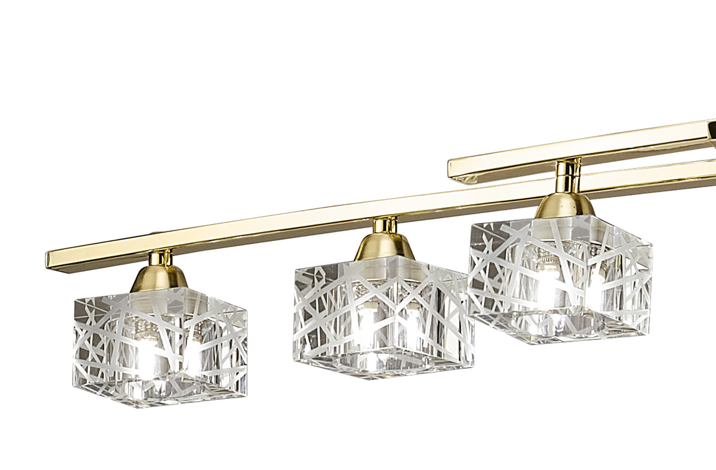 Zen Rectangular Telescopic Convertible To Semi Flush 8 Light G9, Polished Brass by Mantra