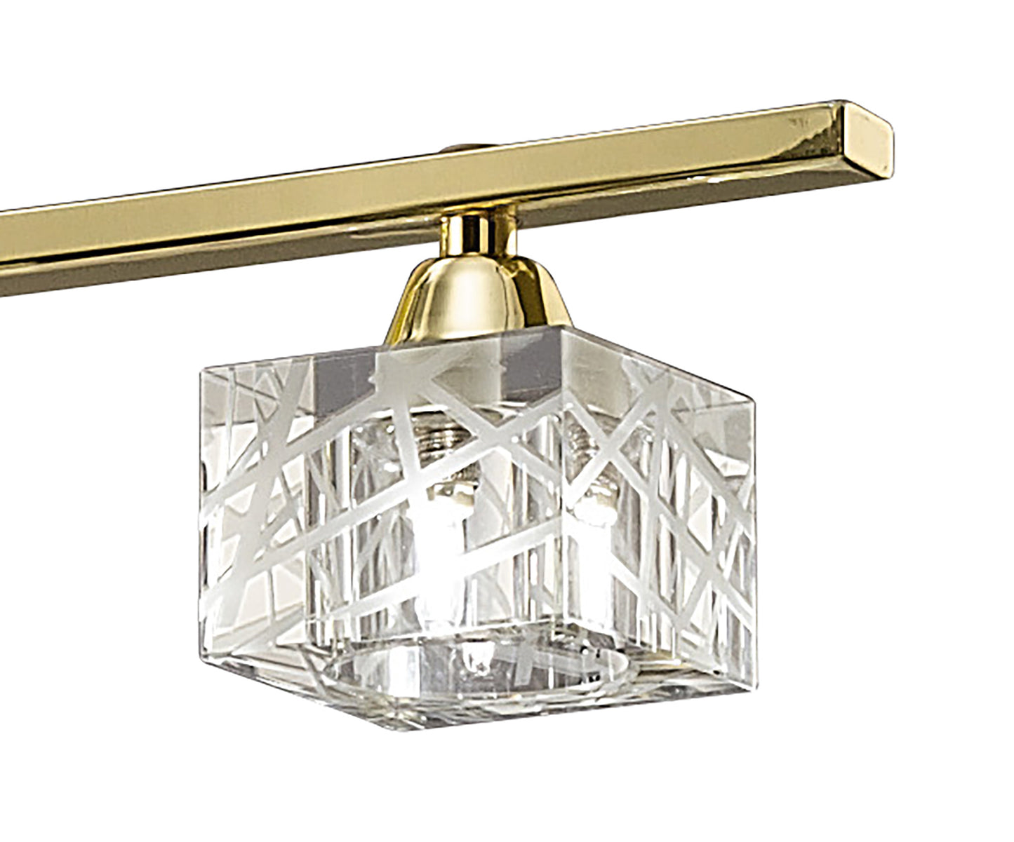 Zen Rectangular Telescopic Convertible To Semi Flush 8 Light G9, Polished Brass by Mantra