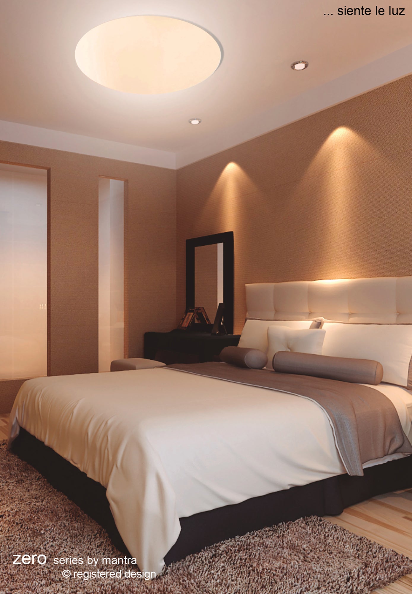 Zero Flush Ceiling / Wall 28W LED Large 3000K, 2800lm, White Acrylic, 3yrs Warranty by Mantra