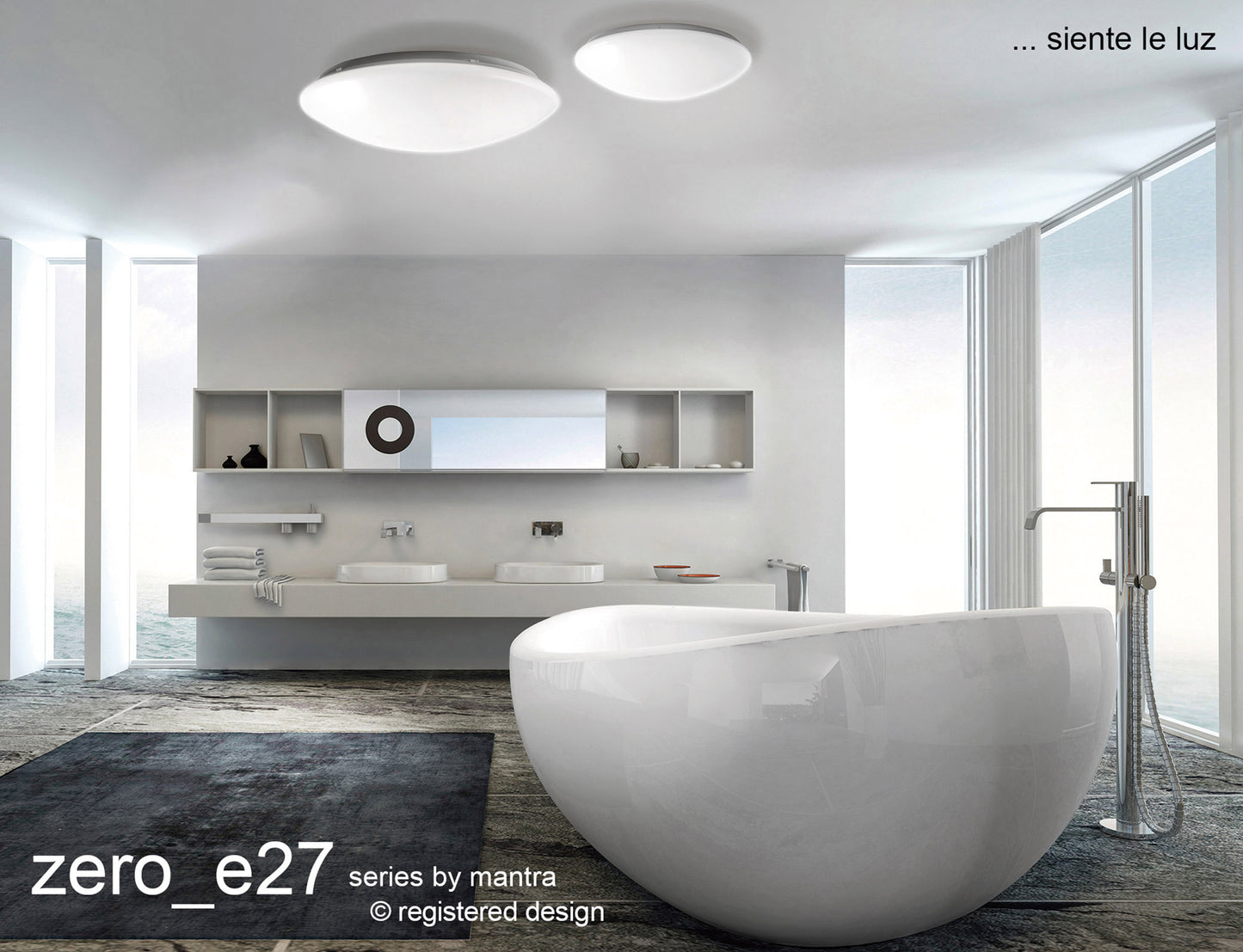 Zero Flush Ceiling / Wall 28W LED Large 3000K, 2800lm, White Acrylic, 3yrs Warranty by Mantra