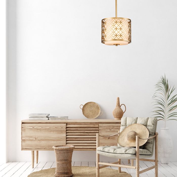 Ziggy 2lt Small Pendant - Lacquered Gold