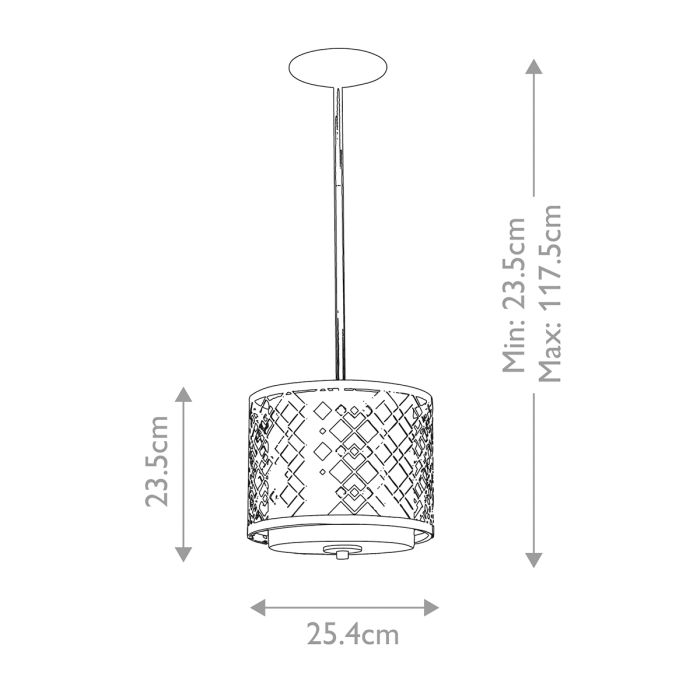 Ziggy 2lt Small Pendant - Lacquered Silver