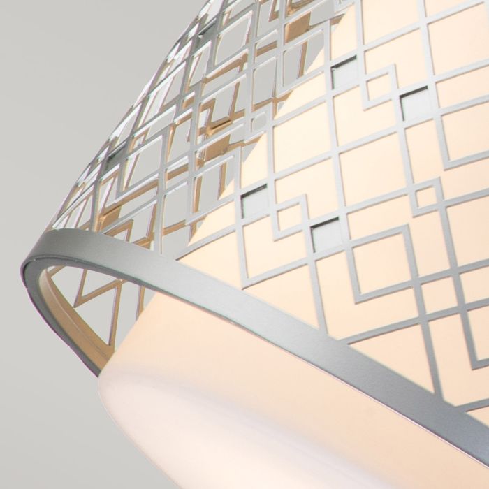 Ziggy 2lt Medium Pendant - Lacquered Silver