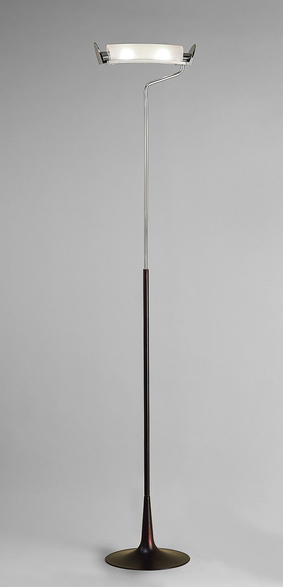 Zira Floor Lamp 2 Light G9, Polished Chrome/Frosted White Glass/Wenge, NOT LED/CFL Compatible by Mantra