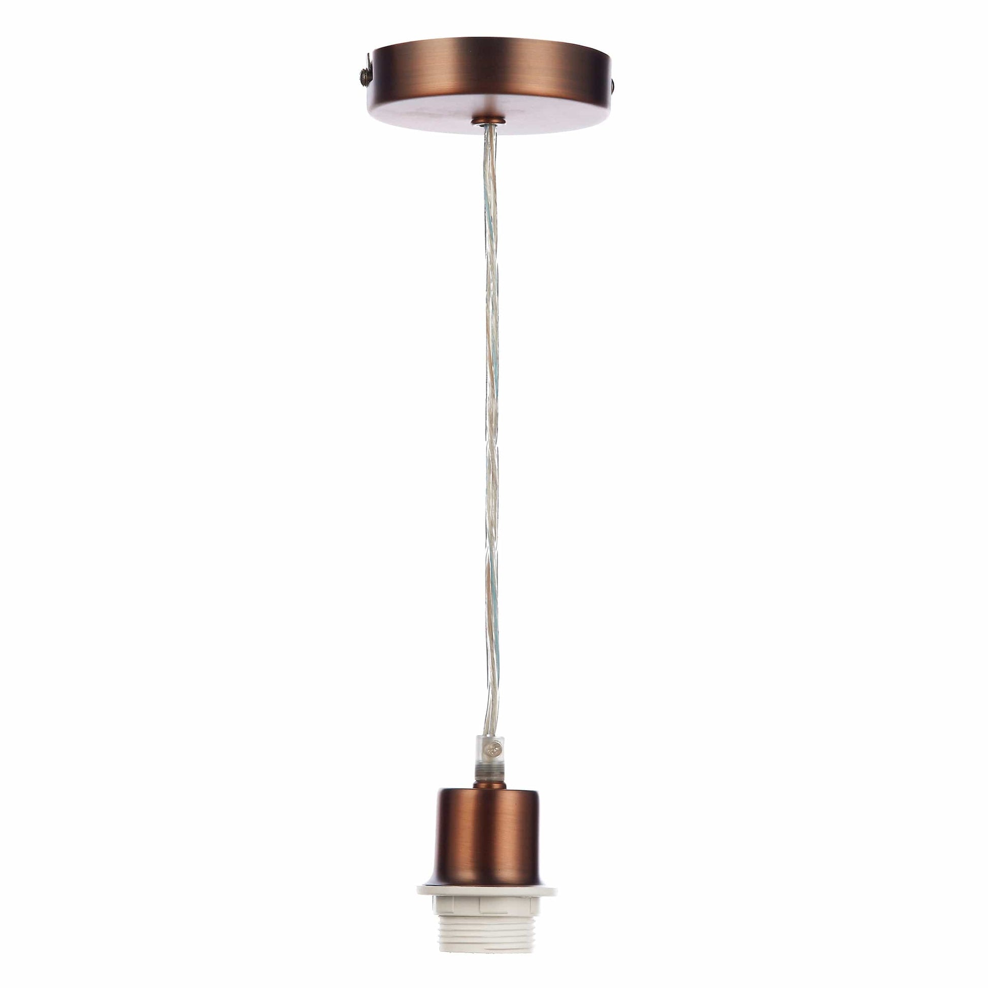 dar lighting 1 Light Aged Copper E27 Suspension With Clear Cable SP64