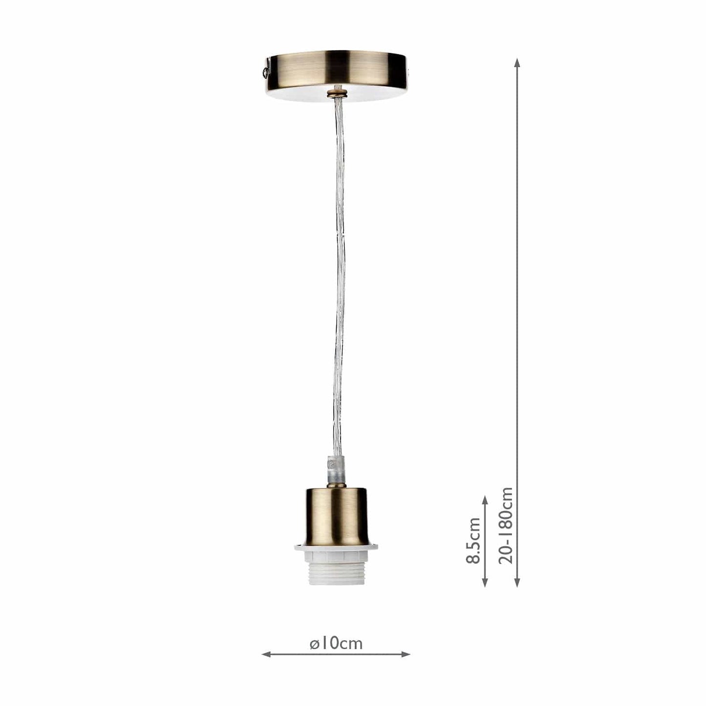 dar lighting 1 Light Antique Brass E27 Suspension With Clear Cable SP67