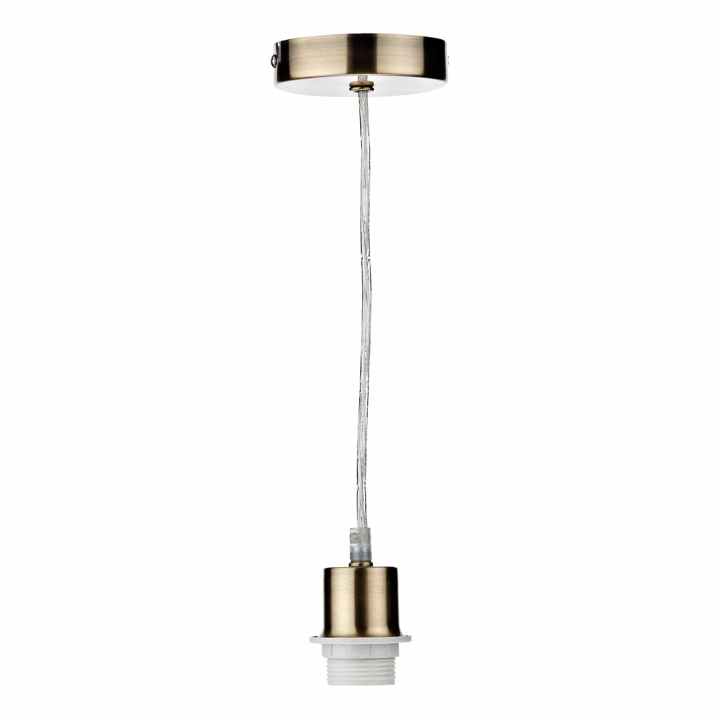 dar lighting 1 Light Antique Brass E27 Suspension With Clear Cable SP67