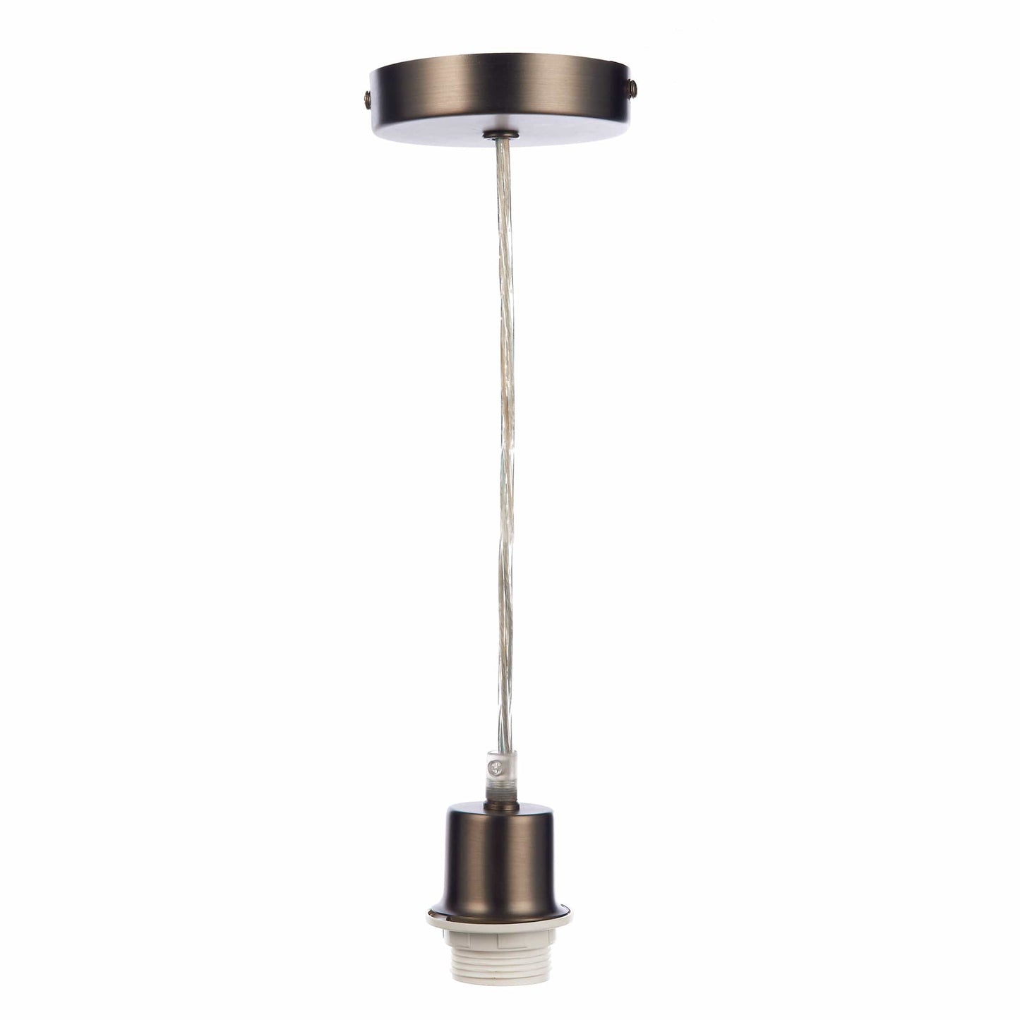 dar lighting 1 Light Antique Chrome E27 Suspension With Clear Cable SP61