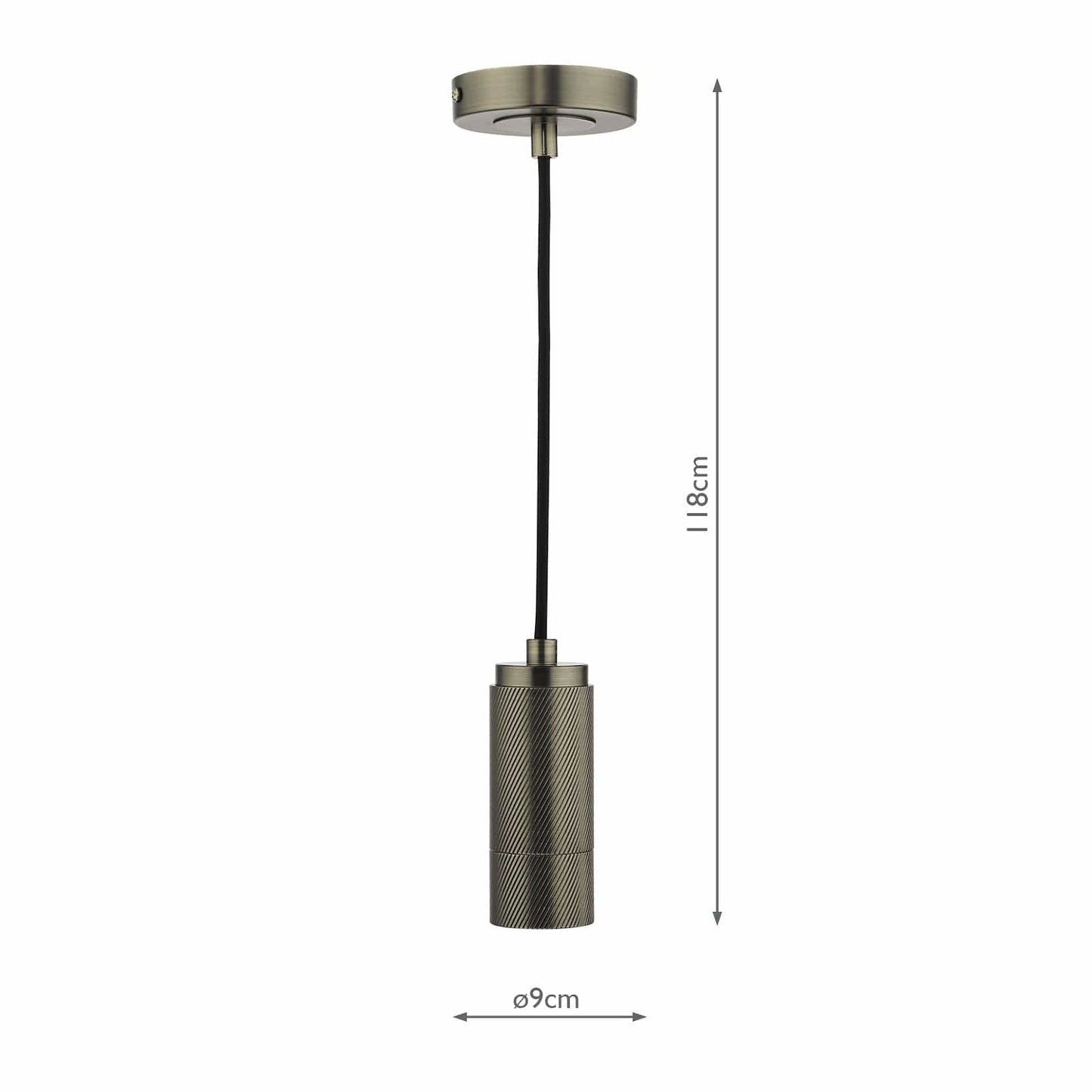 dar lighting 1 Light Knurled Antique Chrome E27 Suspension SPK0167