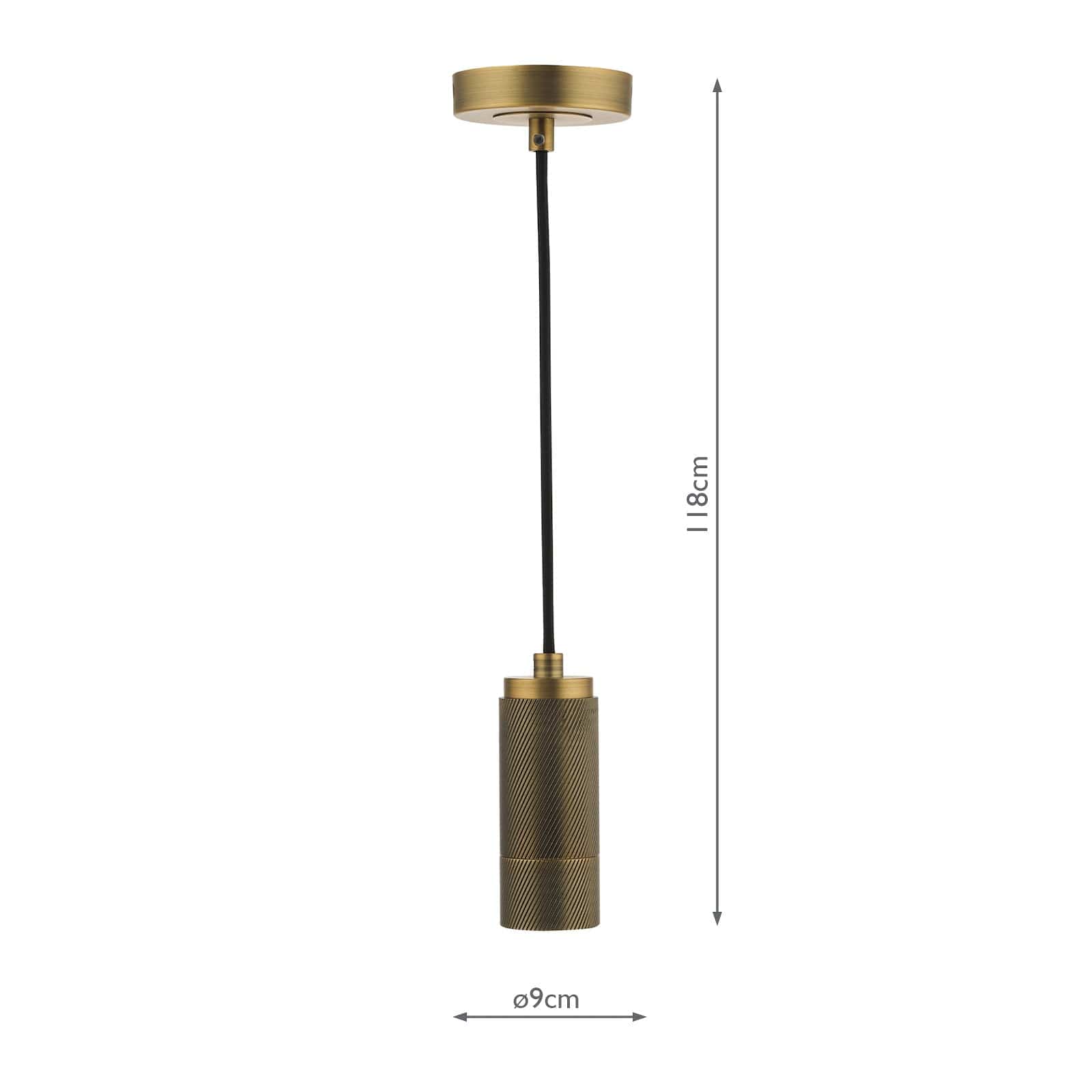 dar lighting 1 Light Knurled Brass E27 Suspension SPK0140