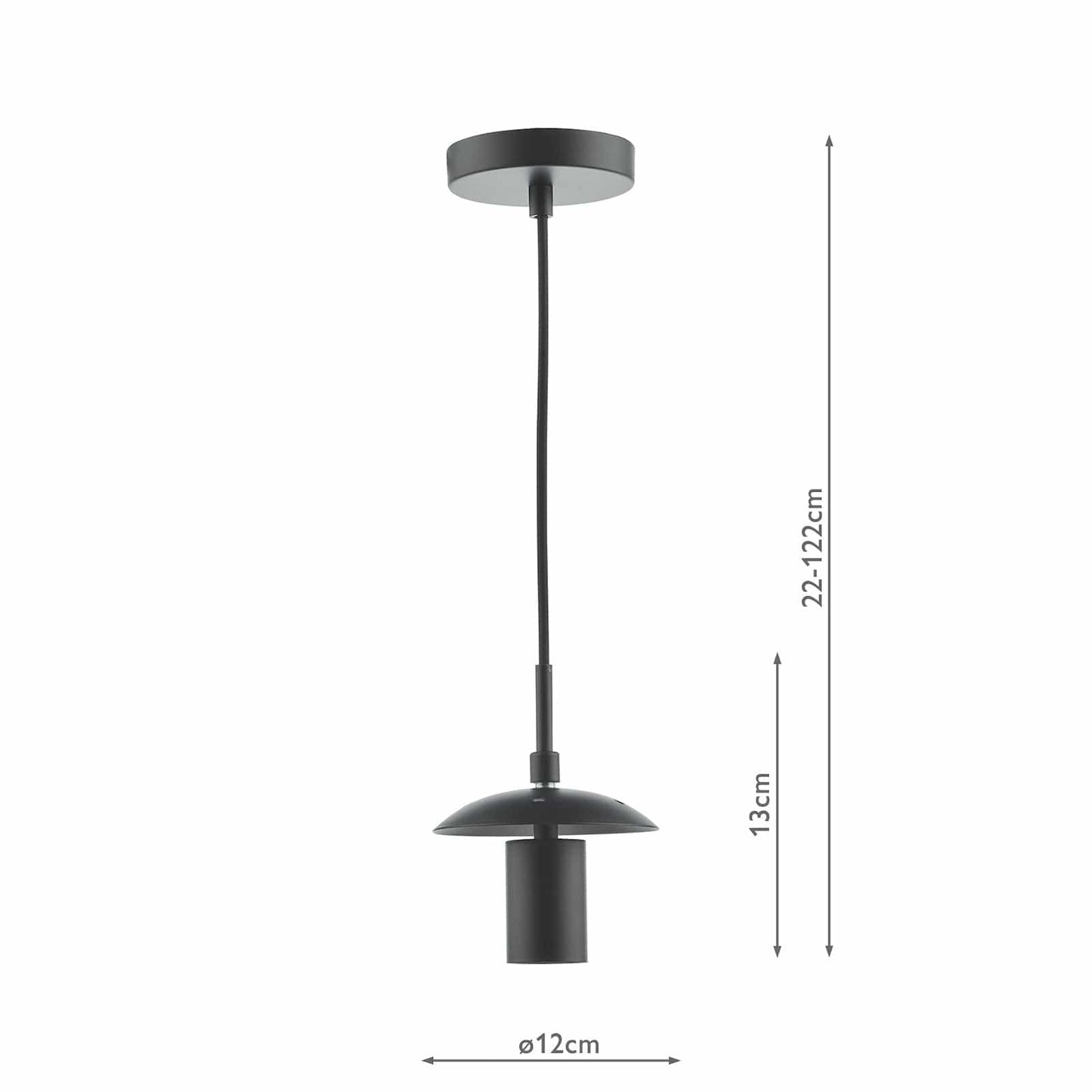 dar lighting 1 Light Matt Black E27 Suspension SP72