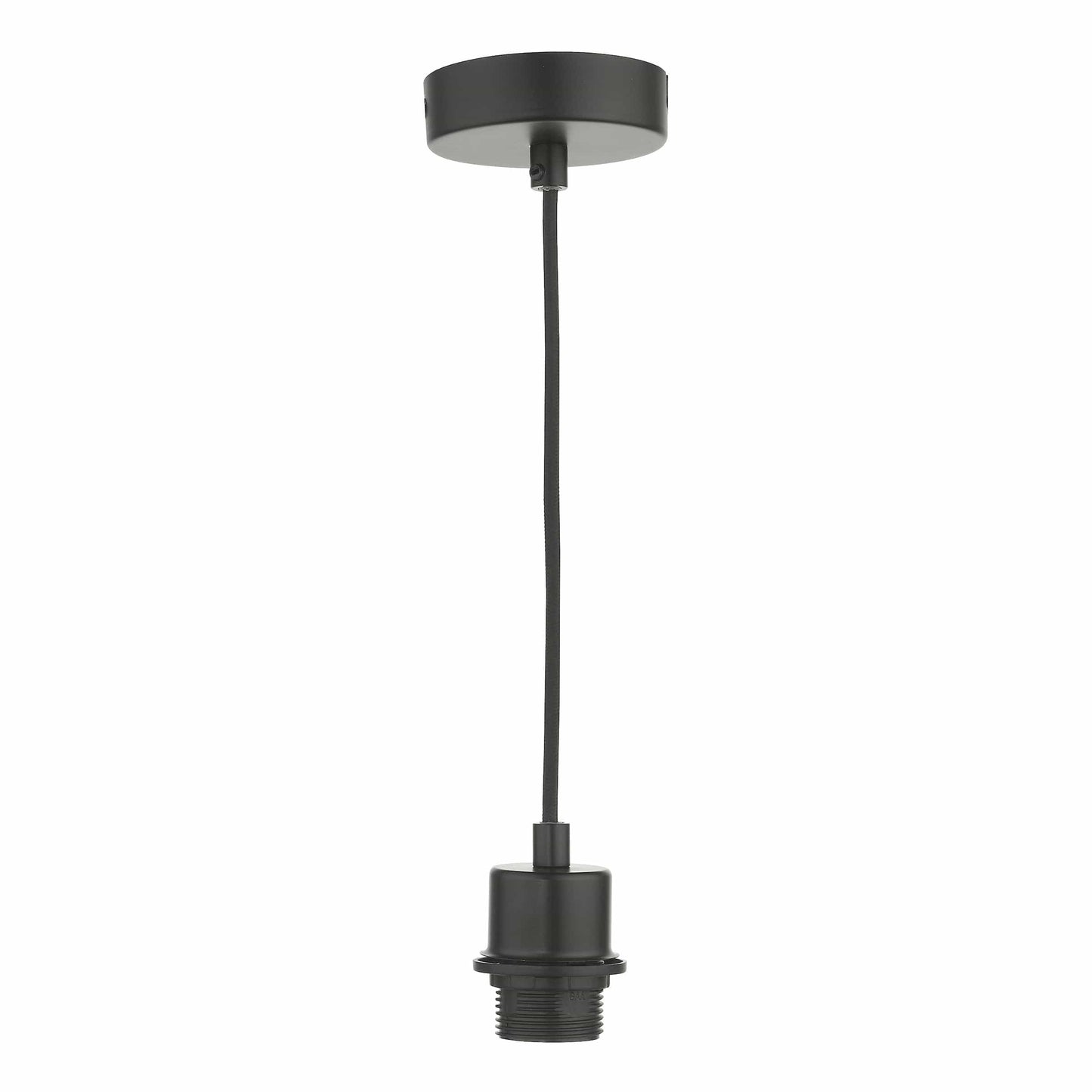 dar lighting 1 Light Matt Black E27 Suspension With Black Cable SP69