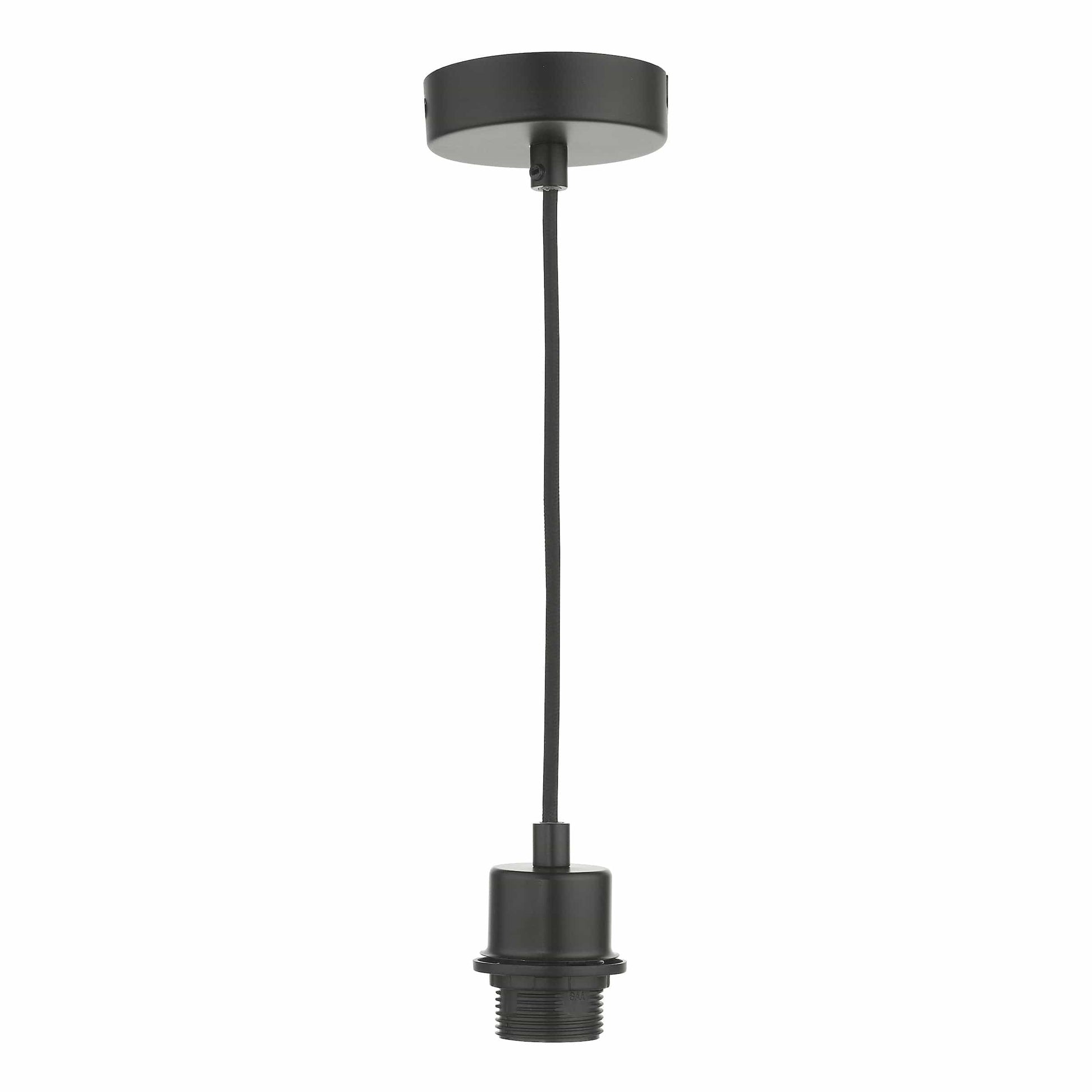 dar lighting 1 Light Matt Black E27 Suspension With Black Cable SP69