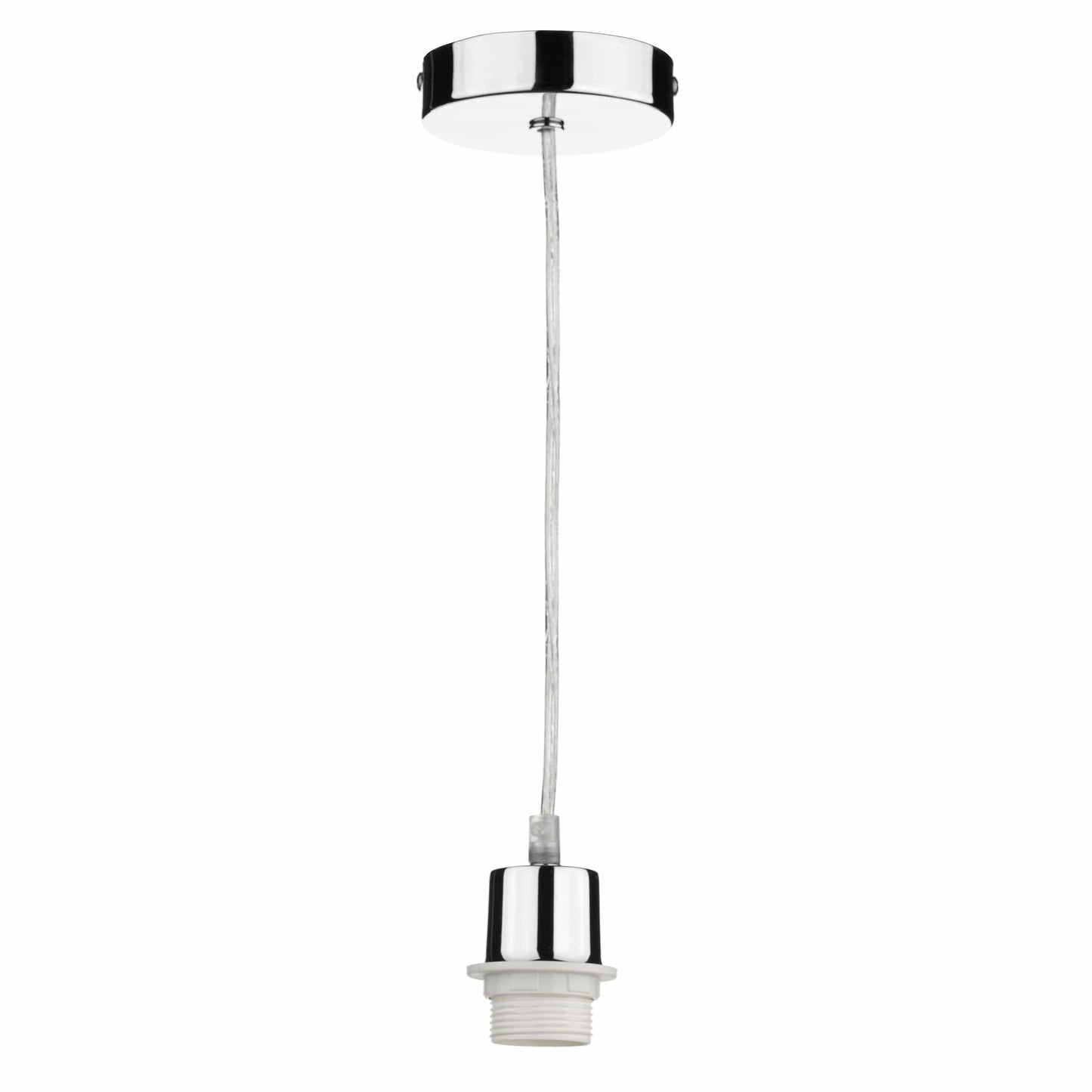 dar lighting 1 Light Polished Chrome E27 Suspension With Clear Cable SP65