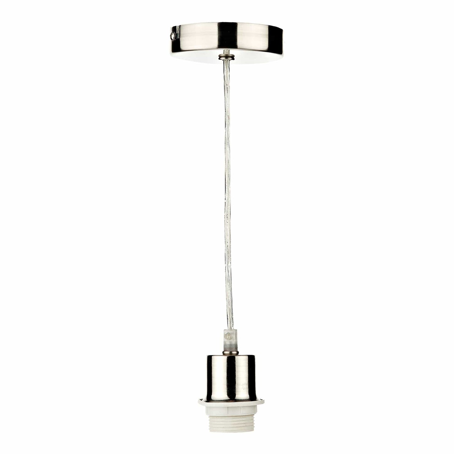 dar lighting 1 Light Satin Chrome E27 Suspension With Clear Cable SP68