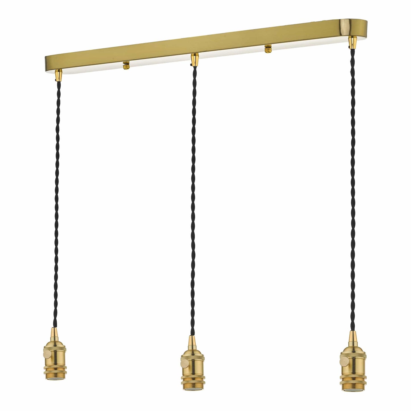 dar lighting 3 Light Bar Suspension Brass With Black Cable SPB3640