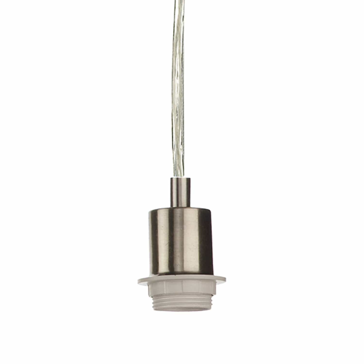 dar lighting 3 Light Satin Chrome E27 Suspension With Clear Cable SP368